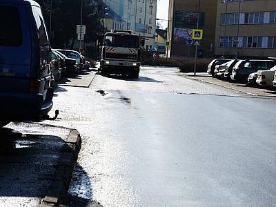 Čištění ulic v Benešově