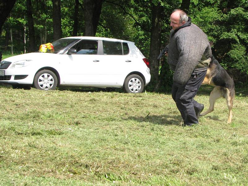 Policejní psovodi předvedli školákům čtyřnohé parťáky.