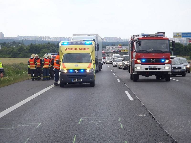 Po dobu odstraňování nehody dálnice D1 ve směru na Brno stála.
