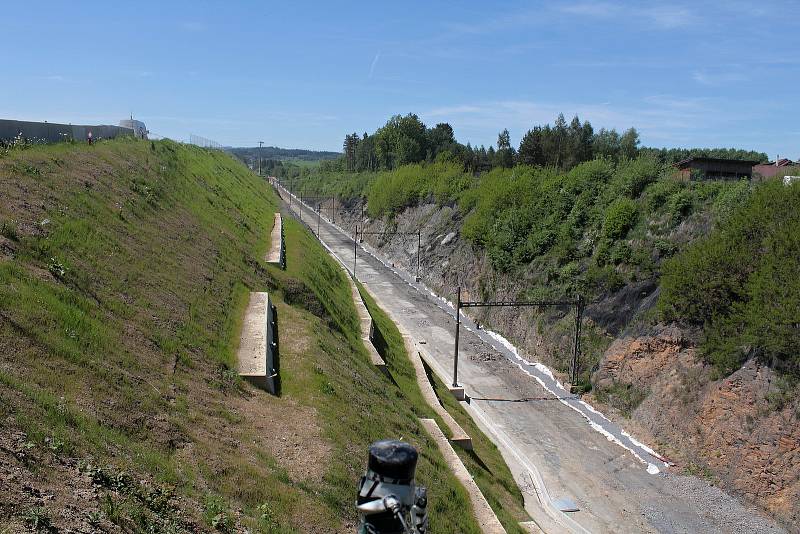 Stavba IV. železničního tranzitního koridoru u Heřmaniček 19. května 2022.