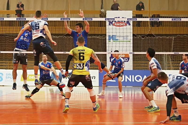 Kladno volejbal. cz – Euro Sitex Příbram  3:2,  EL volejbalu, Kladno, 20. 1. 2018 