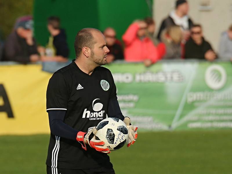 Sokol Hostouň - SK Kladno 2:0, Divize B, 28. 4. 2019, domácí brankář Kudrna