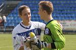 Jan Čížek nastoupil v samém závěru, radost z výhry měl velkou. // SK Kladno - Baník Souš 4:1 //Divize B 2013-14 // 19.4.2014