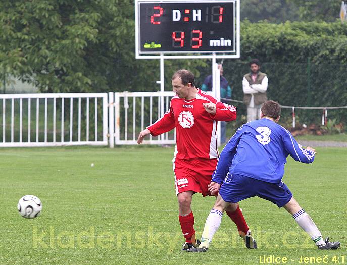 Lidice - Jeneč 4:1 (2:1), I.B.tř, hráno 6.6.2009