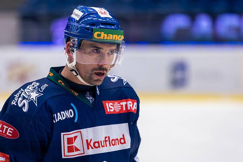 Chance liga, Kladno ( v modrém) hostilo Benátky. Tomáš Plekanec.