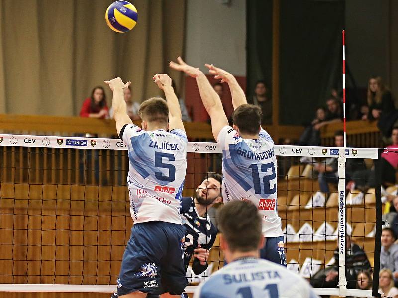 Kladno volejbal cz - Arcada Galati 3:2,  CEV Cup, Kladno, 7. 12. 2017