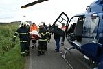 Nehoda u Malíkovic-Hvězdy, kde se srazily vozidlo autoškoly a kamion.