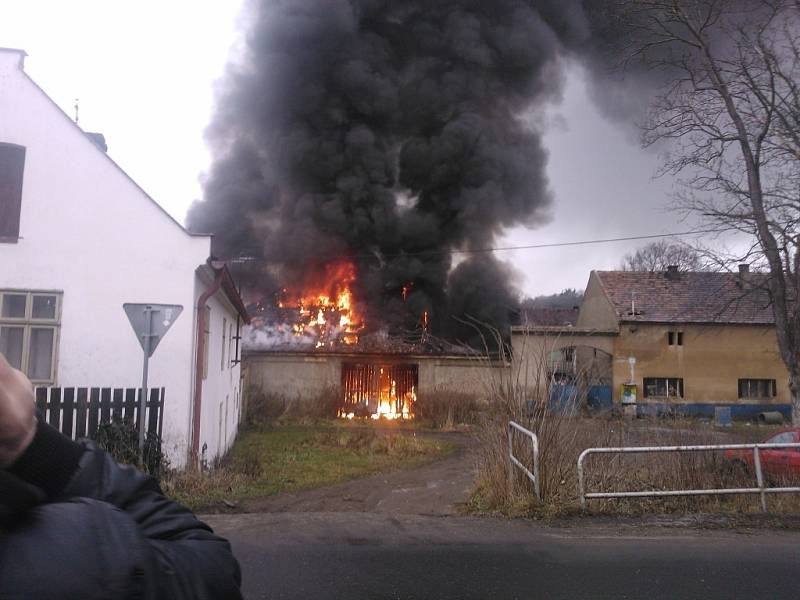 Středeční požár v Bakově