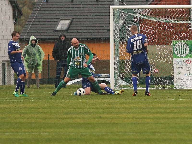 Hostouň potrápilo počasí a hlavně efektivní soupeř / Sokol Hostouň - SK Kladno 1:3, Divize, 8. 10. 2017 