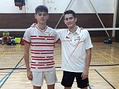 Badmintonisté Kladna: Michal Morávek (vlevo) a jeho spoluhráč z Proseku Václav Palán