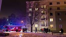 Požár bytu v ulici Milady Horákové.