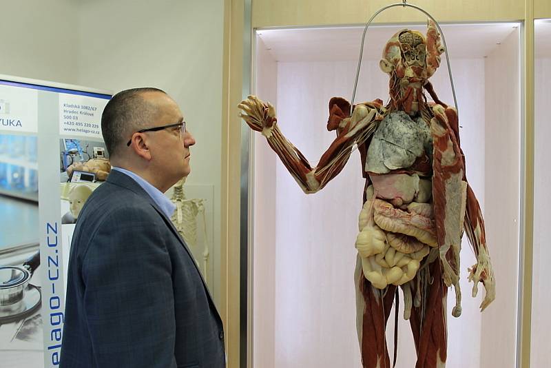 Studenti kladenské biomedicíny získali k výuce plastinovaná lidská těla. Slavnostní otevření nové laboratoře.