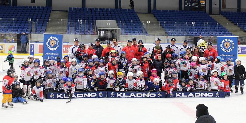 Pojď hrát hokej v Kladně, akce Rytířů pro nejmenší adepty hokeje se zúčastnily i kladenské hvězdy minulosti i současnosti Ondřej Pavelec, Jan Neliba, Radek Gardoň nebo Petr Vampola.