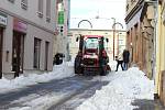 Sníh v ulicích Kladna - pondělí 4. 2.