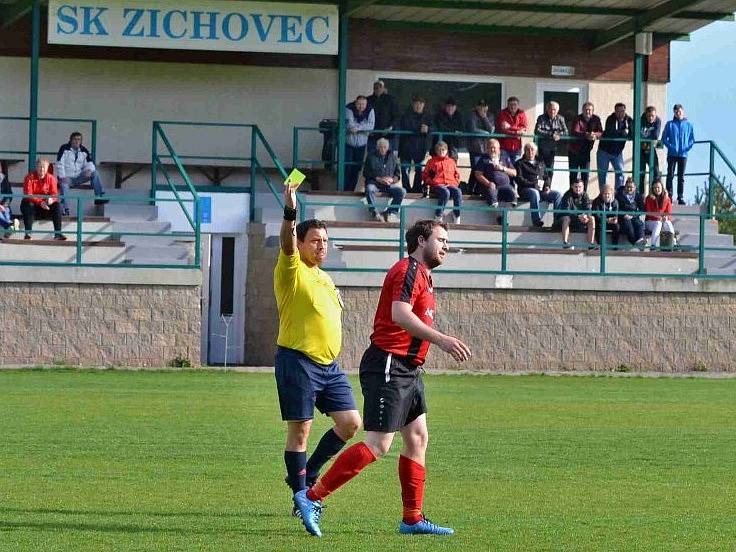 Zichovec (v červeném) porazil doma nečekaně Švermov 3:1.