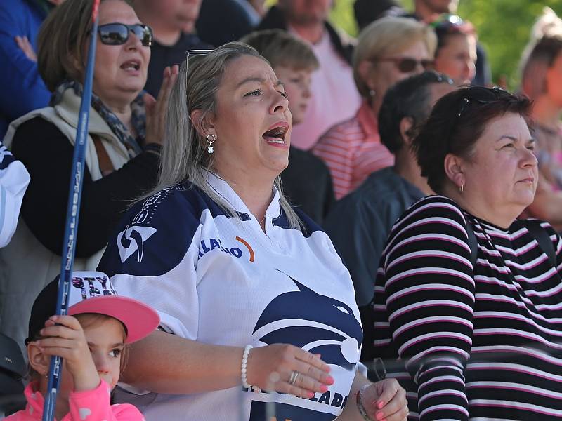 Alpiq Kladno – Kert Praha 0:2  , Kladno 18. 5. 2019, finále Extraligy hokejbalu 2018-9 , Kert vyhrál i třetí zápas a slaví titul.