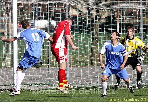 Lidice - Braškov 2:2, I.B. tř., 11.4.2009