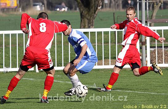 Lidice - Braškov 2:2, I.B. tř., 11.4.2009