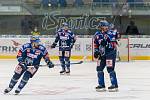 Zápas Rytíři Kladno vs. Mountfield hradec Králové. Po první třetině 0:1. (14.9.2021)