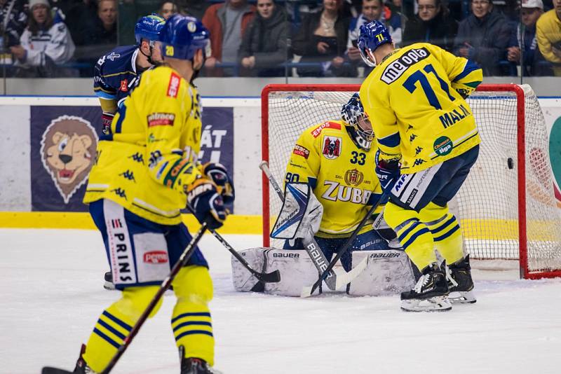 Kladno (v modrém) porazilo na úvod play off Přerov 4:2.