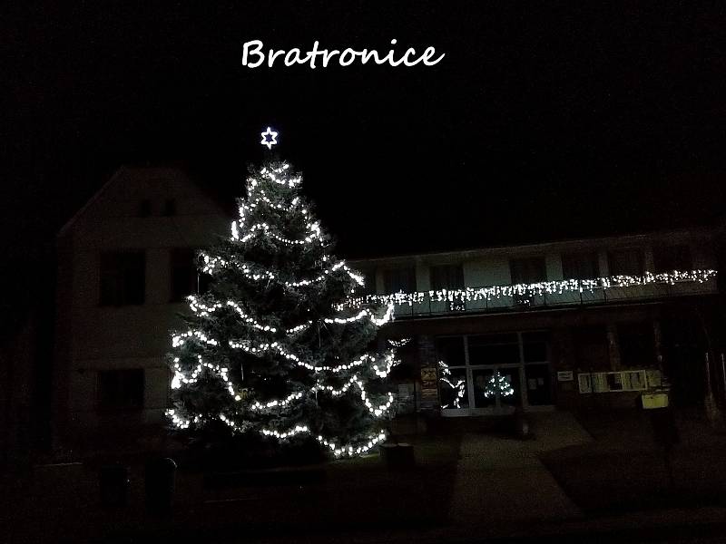 Vánoční strom v obci Bratronice.