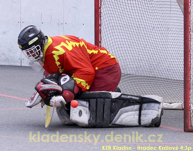 KEB Kladno - Hradec Králové 4:3 pp (1:1, 0:2, 2:0 - 1:0), 1. finále extraligy hokejbalu 2008/9, hráno 9.5.2009