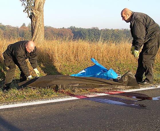 SRÁŽKU S OPELEM Monterey nepřežil v pondělí po půl šesté ráno muž, který jel na kole v úseku rovné silnicie mezi Šlapanicemi a Zlonicemi. Náraz vozu byl tak silný, že kolo doslova roztrhl v půli a muž bez helmy neměl šanci na přežití.