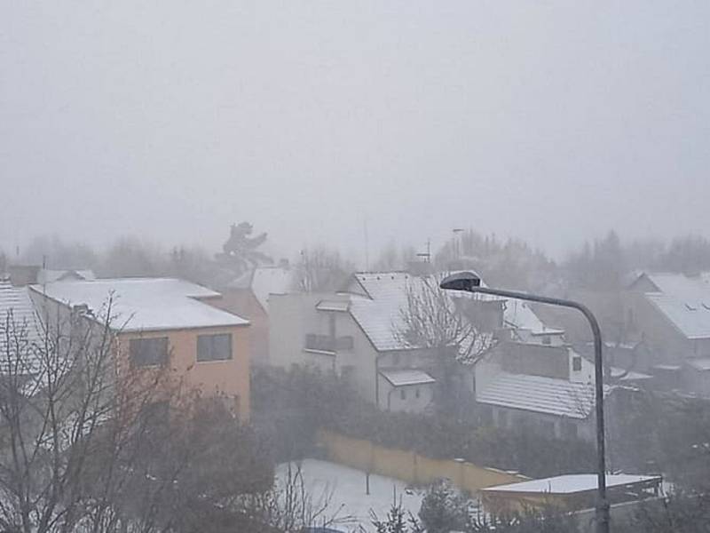 Sněhová bouře na Kladensku.