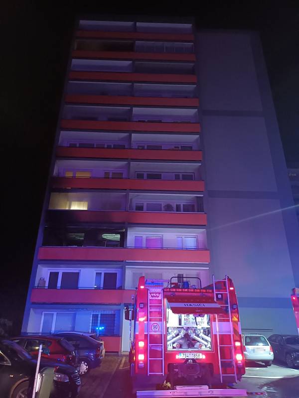 Požár bytu v Žižkově ulici ve Slaném.