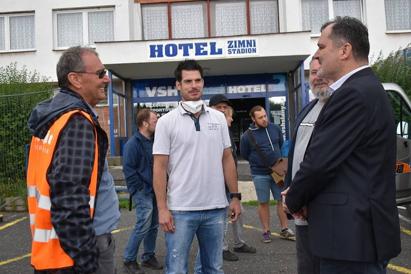 Zimní stadion ve Slaném, kontrolní den, červenec 2021.