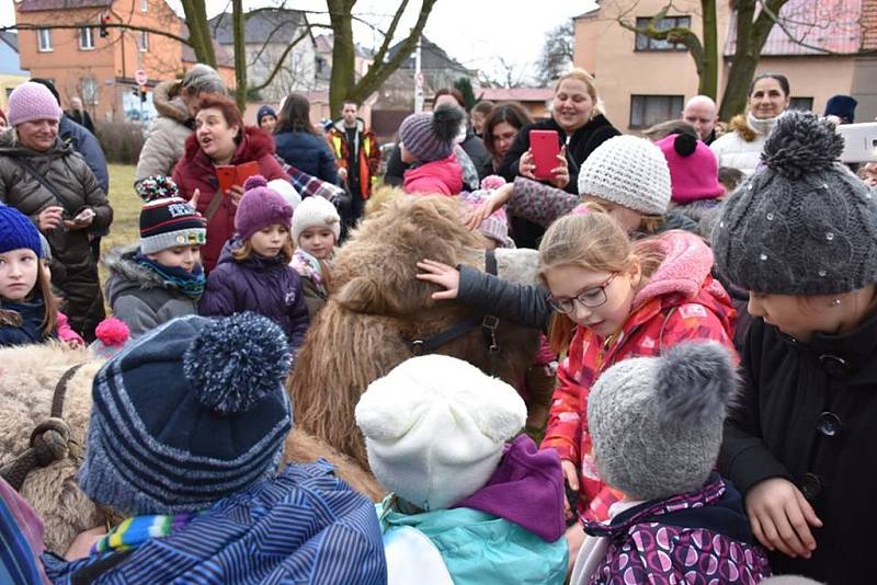 Tříkrálový průvod Kladnem vedený Josefem Františkem S. Králem a členy jezdecké stáje Tvrz Libušín 