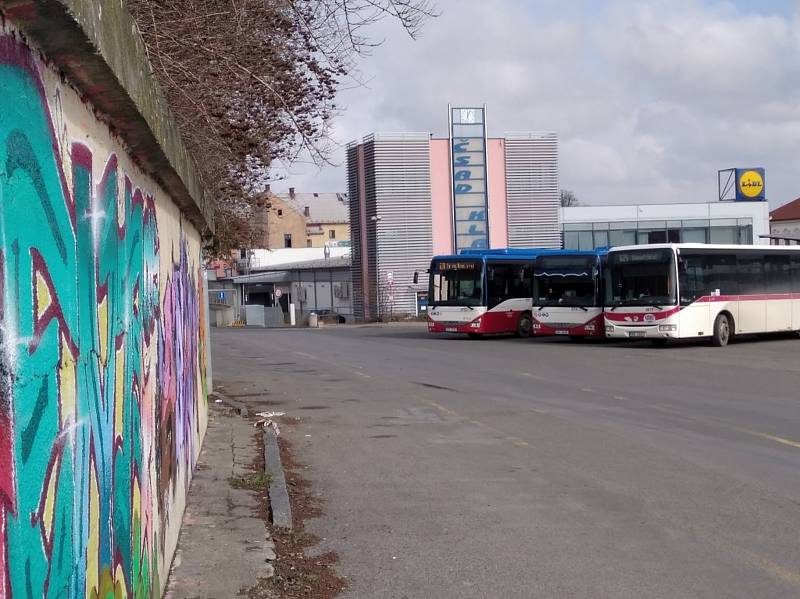 Autobusové nádraží v Kladně.