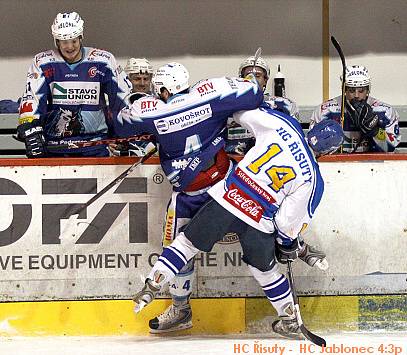 HC Řisuty - HC Jablonečtí Vlci 4:3p, 7. únor 2009 /2.liga, skupina Západ / 31. kolo 