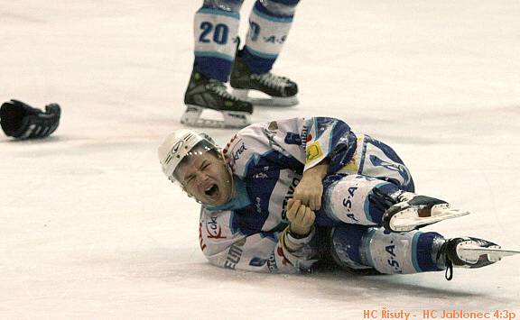 HC Řisuty - HC Jablonečtí Vlci 4:3p, 7. únor 2009 /2.liga, skupina Západ / 31. kolo 