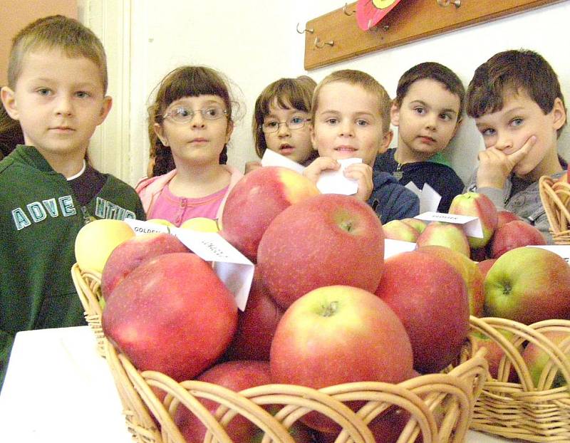 Mezi první návštěvníky výstavy v Domě zahrádkářů v Kladně patřily děti z MŠ. 