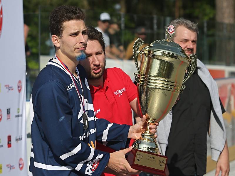 Alpiq Kladno – Kert Praha 0:2  , Kladno 18. 5. 2019, finále Extraligy hokejbalu 2018-9 , Kert vyhrál i třetí zápas a slaví titul.