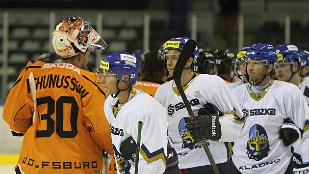 Rytíři Kladno – Grizzly Adams Wolfsburg 4:3 (2:1, 2:1, 0:1),příprava, hráno 10.8. 2013