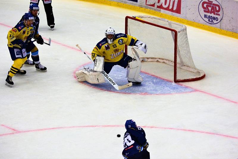 Kladno (v modrém) přivítalo doma vedoucí tým WSM ligy - Přerov. 