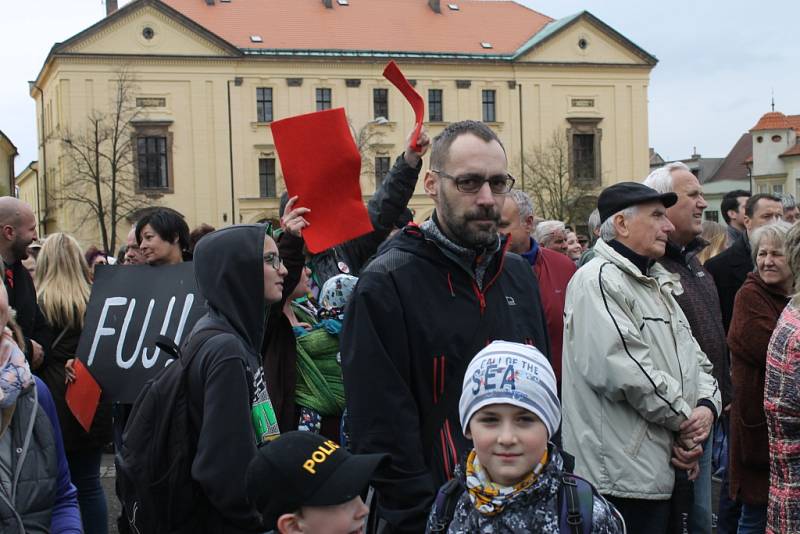 Návštěva prezidenta Miloše Zemana ve Slaném na náměstí.