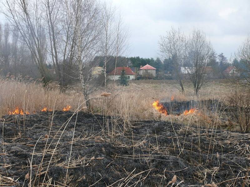 Pondělní požár v Hřebči