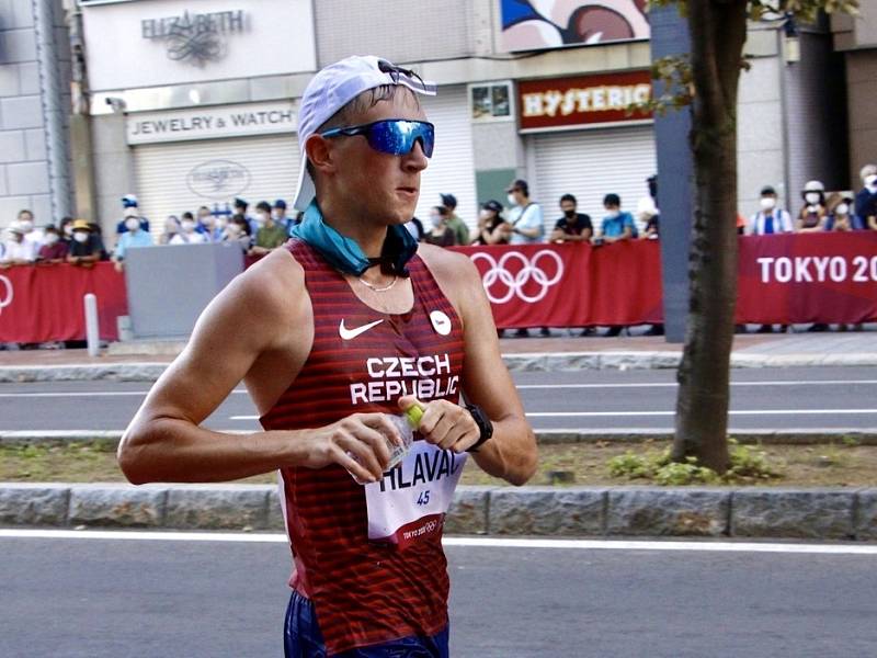Vít Hlaváč během olympijského závodu na 50 kilometrů.