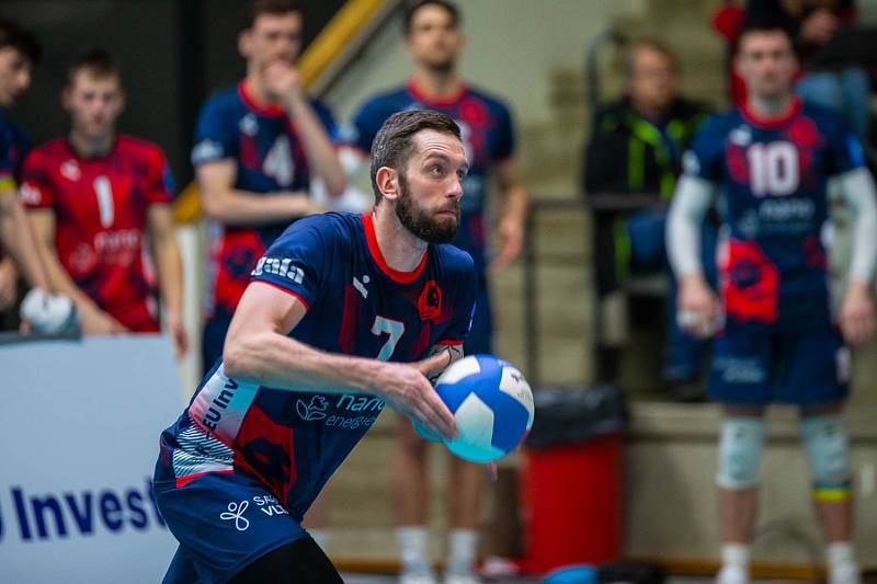 Třetí zápas čtvrtfinále extraligy: Lvi Praha jasně vyhráli nad volleyball Kladno 3:0.