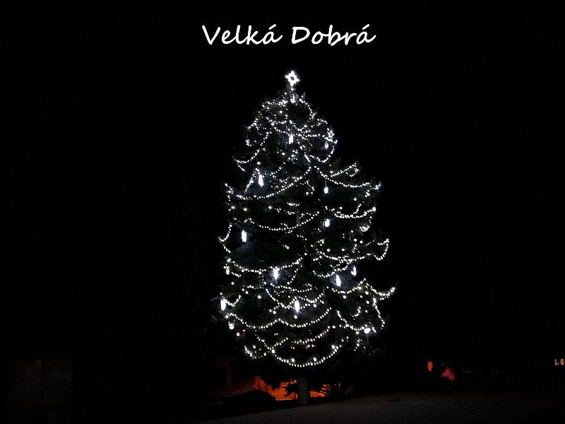 Vánoční strom v obci Velká Dobrá.