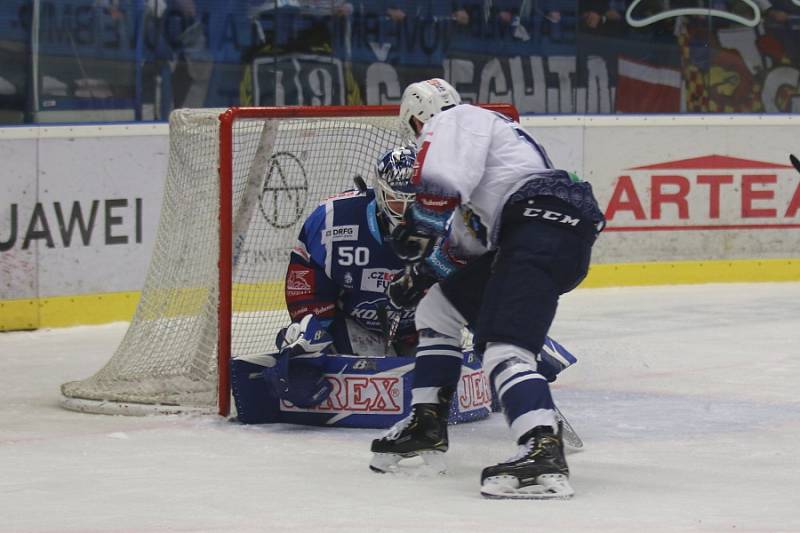 Kladno (v bílém) hostilo v hokejové extralize Kometu Brno.