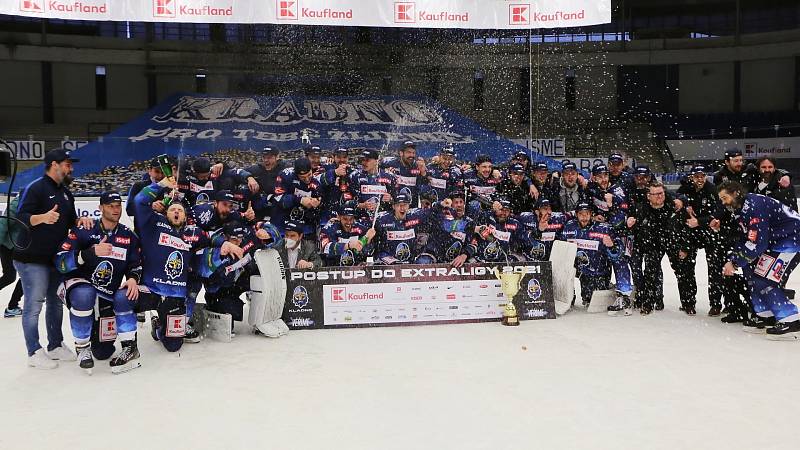 Rytíři Kladno - HC Dukla Jihlava 5:2, Finále play off první hokejové Chance ligy - 7. zápas, konečný stav 4 : 3 Kladno postupuje do EL