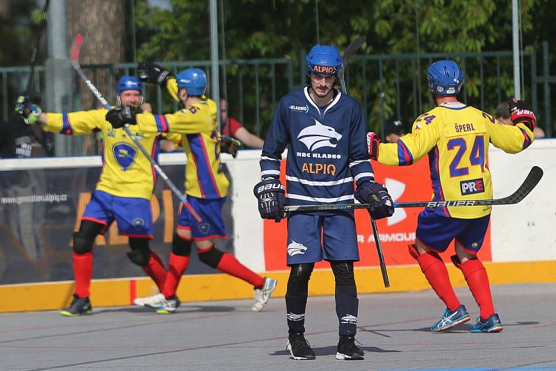 Alpiq Kladno – Kert Praha 0:2  , Kladno 18. 5. 2019, finále Extraligy hokejbalu 2018-9 , Kert vyhrál i třetí zápas a slaví titul.