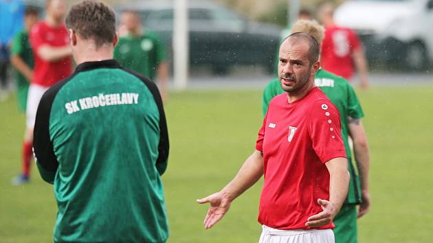 SK KROČEHLAVY - Baník Libušín B 3:1 (2:1) / OP Kladno / 4. 6. 2022. Ondřej Špalek z Libušína není spokojen