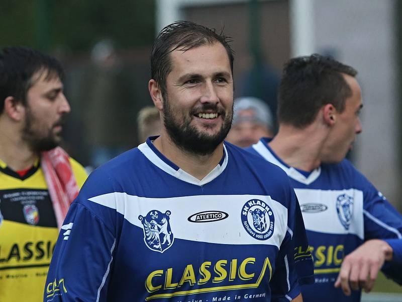 Tomáš Procházka po skvělém výkonu odcházel spokojený // Sokol Hostouň - SK Kladno 1:3, Divize B, 8. 10. 2017