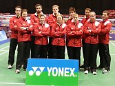 Reprezentační tým badmintonistů.