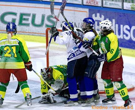 Kladno - Vsetín 8:3, semifinále play-off hokejové ligy žen. 17.1.2009